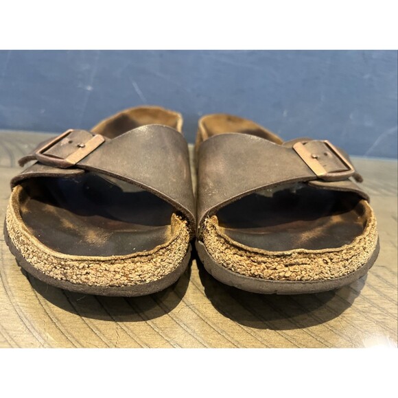 Birkenstock Madrid Womens Slide Sandal Size 8 US 39 Single Strap brown leather - Picture 2 of 10